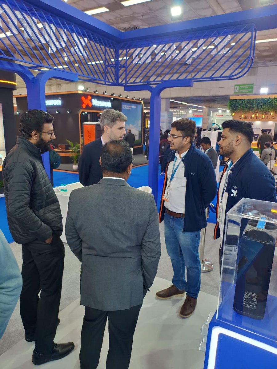 YumaEnergy's tweet photo. Our team was in full swing on Day 1 of the
@bharat_mobility Battery Show! At our booth, visitors delved into the Yuma Ecosystem, featuring intelligent charging units, smart batteries, and a robust, reliable network powered by an AI-driven technology stack. https://t.co/rdflZIjAcU