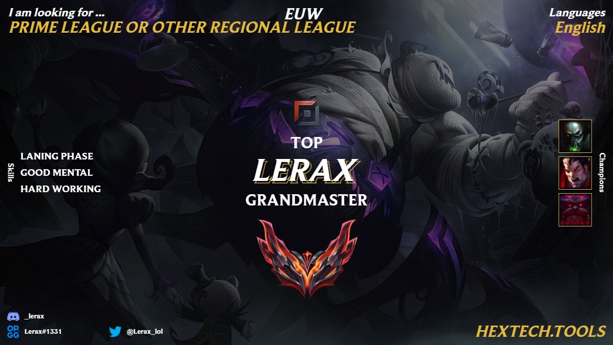 Lerax (@lerax_lol) on Twitter photo I am looking for team as a Top laner. Dm here or on discord
<a href="/LoL_LFT_Fr/">LoL LFT Fr</a>
<a href="/lft_prime/">Prime League LFT</a> I am looking for team as a Top laner. Dm here or on discord
<a href="/LoL_LFT_Fr/">LoL LFT Fr</a>
<a href="/lft_prime/">Prime League LFT</a>