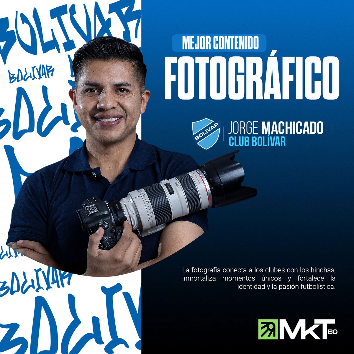 📸 El mejor contenido fotográfico del fútbol boliviano por 2do. año consecutivo. 

<a href="/JorgeMC93CB/">Jorge Machicado 93📸</a>  del <a href="/Bolivar_Oficial/">Club Bolívar</a>  destaca por su increíble trabajo fotográfico, capturando momentos únicos.  ⚽✨

#FotografíaDeportiva #mktdepobo #divpro