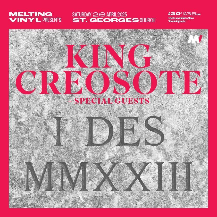 King Creosote + special guests play St Georges Church <a href="/StGeorgesEvents/">St George's Church</a> #Brighton on Saturday 26th April.
Tickets are now on sale:
🎟 bit.ly/MeltingVinylTi…