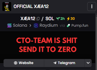 XAEA12CTO's tweet photo. Lore is important😂. We had some issues with one degen who changed DEX info, but we're back and ready to take off🚀🚀🚀 https://t.co/nimzMr0jmI