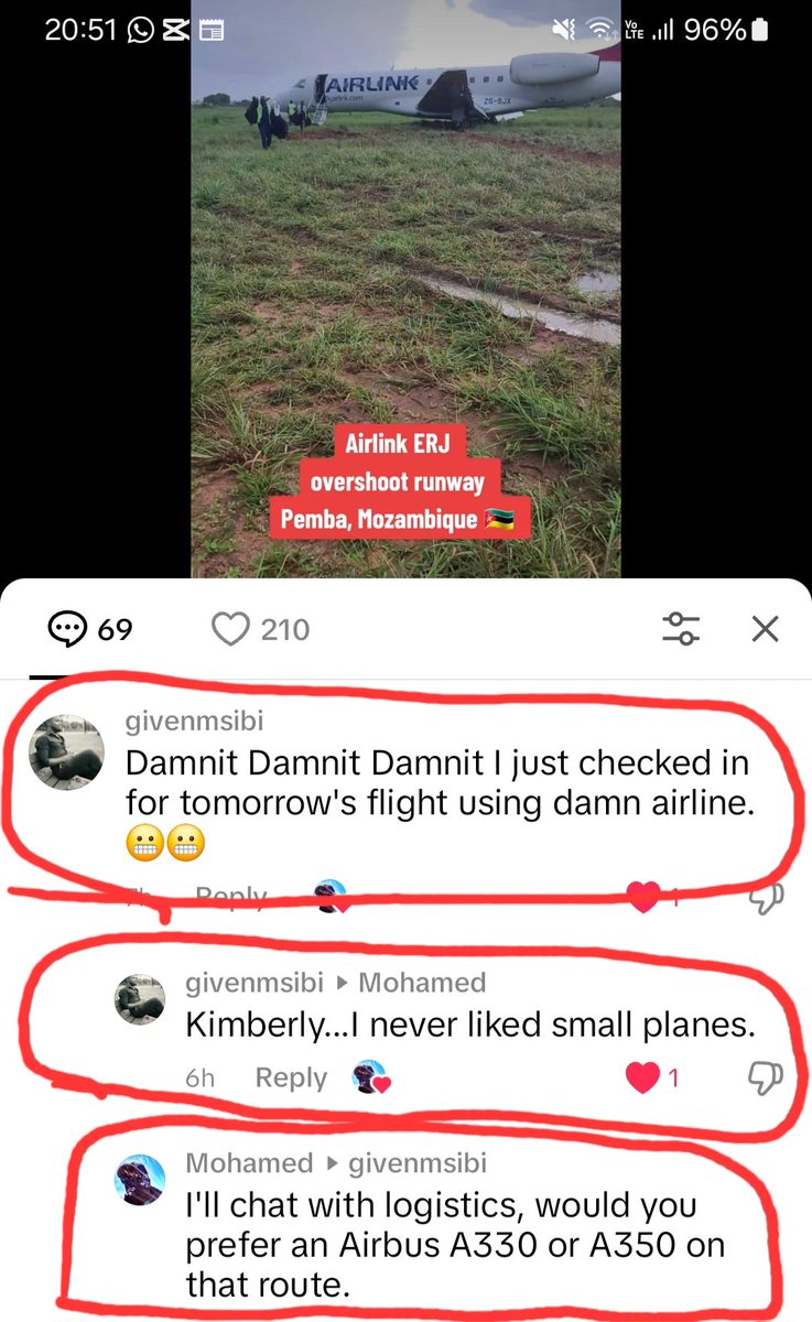 zs_mk's tweet photo. @Airports_ZA can Kimberly accommodate a wide body, the dude in the pic is poep skrik of small airplanes 🤣 #joke #mzansimagic #funny https://t.co/yLM598oSZi