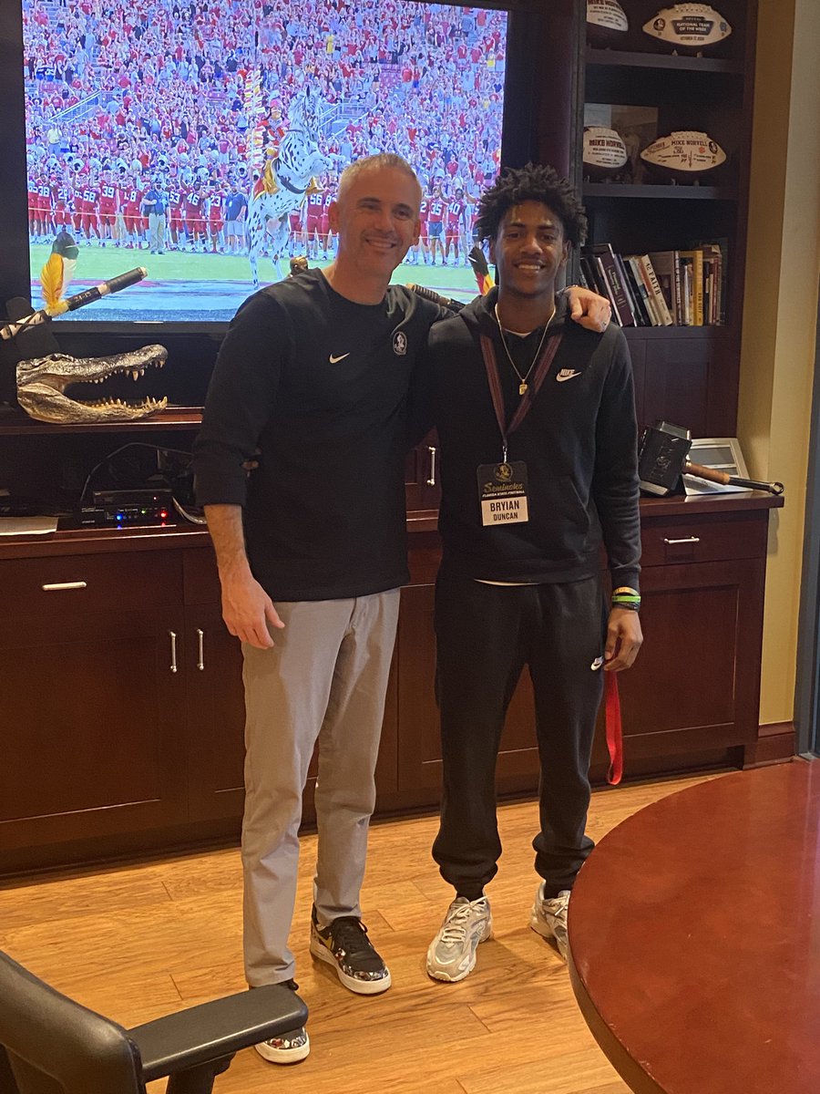 Mrs. Duncan (@duncan_7) on Twitter photo Well the meet at FSU was amazing and <a href="/Coach_Norvell/">Mike Norvell</a> energy was awesome 😎 that’s a cool upright man!!! Well the meet at FSU was amazing and <a href="/Coach_Norvell/">Mike Norvell</a> energy was awesome 😎 that’s a cool upright man!!!