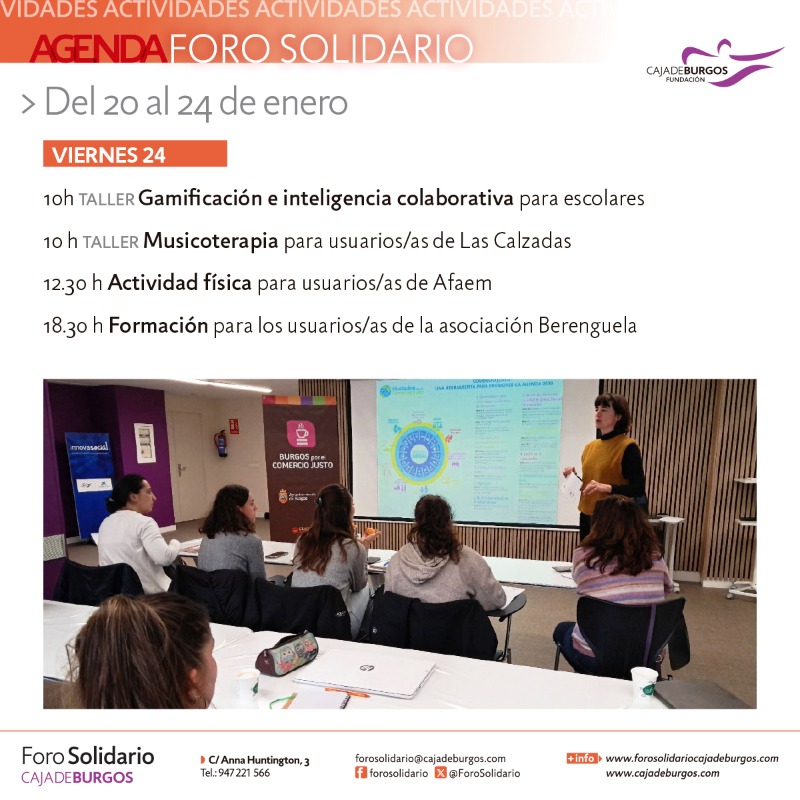 ForoSolidario's tweet photo. ¡Comenzamos nueva semana en el #ForoSolidario! Sea cual sea tu edad o tus intereses 🤔, ¡tenemos algo para ti!
👉 Consulta nuestras formaciones para entidades sociales #innovaSocial, actividades para +60 #ProgramaRECREA, programación con asociaciones de Burgos... ¡y mucho más!