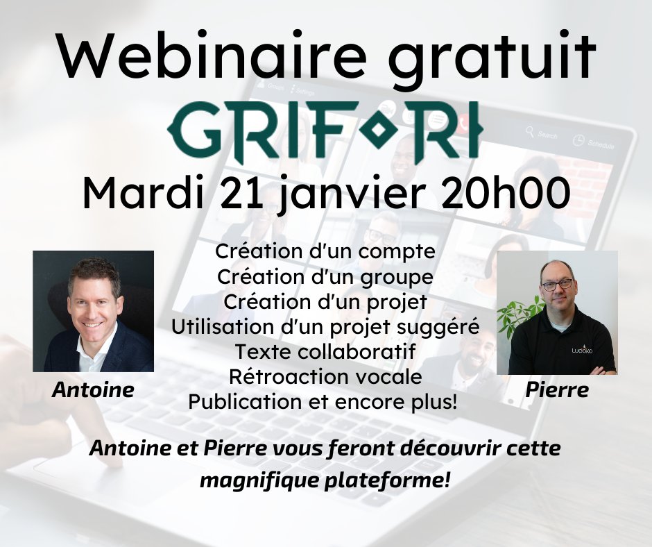 Allo groupe! 
Une petite annonce pour notre webinaire de mardi 21 janvier 20h00!  Inscrivez-vous et partagez à vos collègues!
On vous attend en grand nombre!
Pour s'inscrire, c'est ici: streamyard.com/watch/VnuGZhA7…
