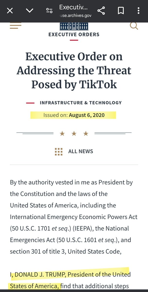 Trishamott's tweet photo. @DisavowTrump20 @TikTokPolicy Trump signed the executive order that kicked off the whole TikTok ban. At the time, it was a RARE bipartisan agreement on the dangers of TikTok. Yet in true Trump fashion, he creates chaos & division so that later, he can take credit for a problem HE created.🤦🏼♀️
#WILLFULLignorance https://t.co/6KDrpuoYuy