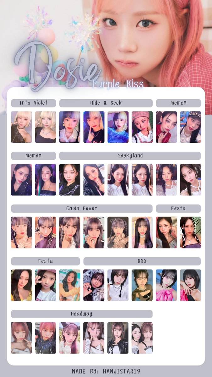 purple kiss goeun dosie ireh full pc photocard template 퍼플키스