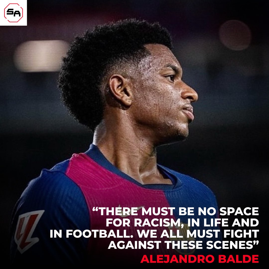 sportafrica2024's tweet photo. ๐จ #AlejandroBalde calls out racism: โNo place for this in life or football.โ
We stand with you, Alejandro! Time to end these shameful acts. โ๐พโฝ๏ธ
#StopRacism #Respect #NoToRacism #FootballUnity #NoRacism https://t.co/DWczxa5EQP