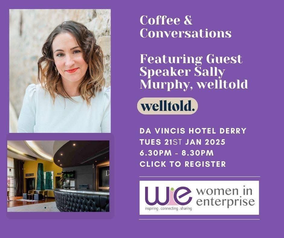 Women In Enterprise (@enterprisewomen) on Twitter photo Have you booked yet?guest speaker
Sally Murphy from <a href="/welltoldsally/">@welltoldsally</a> will tell you about the Value of Story Telling in Business Communications
Tues 21st Jan
From 6.30 pm – 8.30 pm
<a href="/DaVincisHotel/">Da Vinci's Hotel</a>
Event Fee - £15
A delicious savoury buffet will be served
shorturl.at/KfrCB Have you booked yet?guest speaker
Sally Murphy from <a href="/welltoldsally/">@welltoldsally</a> will tell you about the Value of Story Telling in Business Communications
Tues 21st Jan
From 6.30 pm – 8.30 pm
<a href="/DaVincisHotel/">Da Vinci's Hotel</a>
Event Fee - £15
A delicious savoury buffet will be served
shorturl.at/KfrCB
