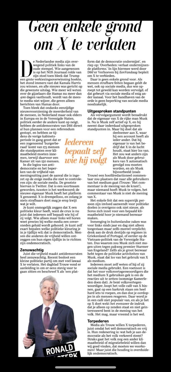 Op X geen indoctrinatie van msm, geen afhankelijkheid van die eenzijdige <a href="/NOS/">NOS</a>, waardoor ik veel meer nieuws hoor, dus #ikblijf
