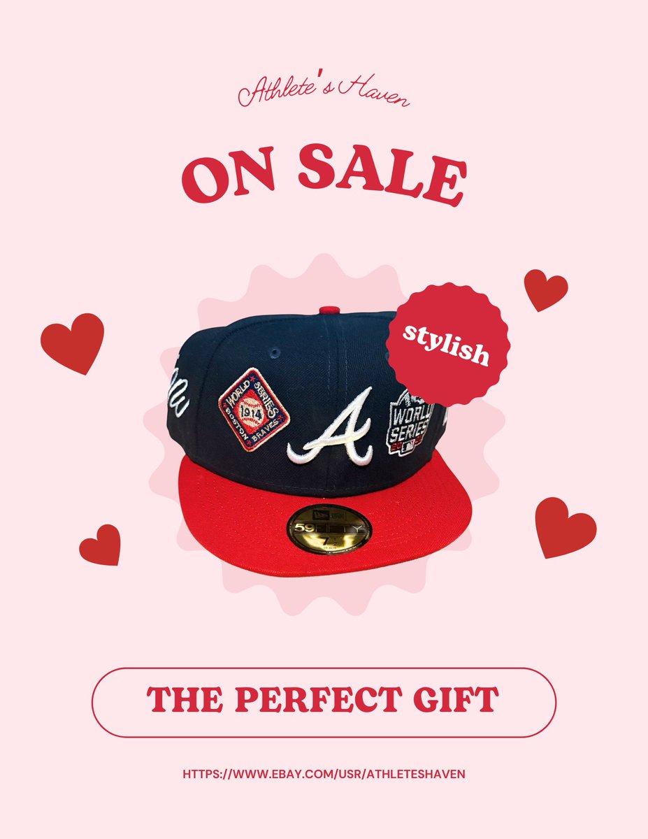 athleteshaven's tweet photo. Hit a Home Run This Valentine’s Day—Show Your Love for the Braves with the Perfect Hat! 💌⚾️

#atlantabraves #chopon #bravescountry #bravesgear #fanmerchandise https://t.co/Cg4y7KDmIM
