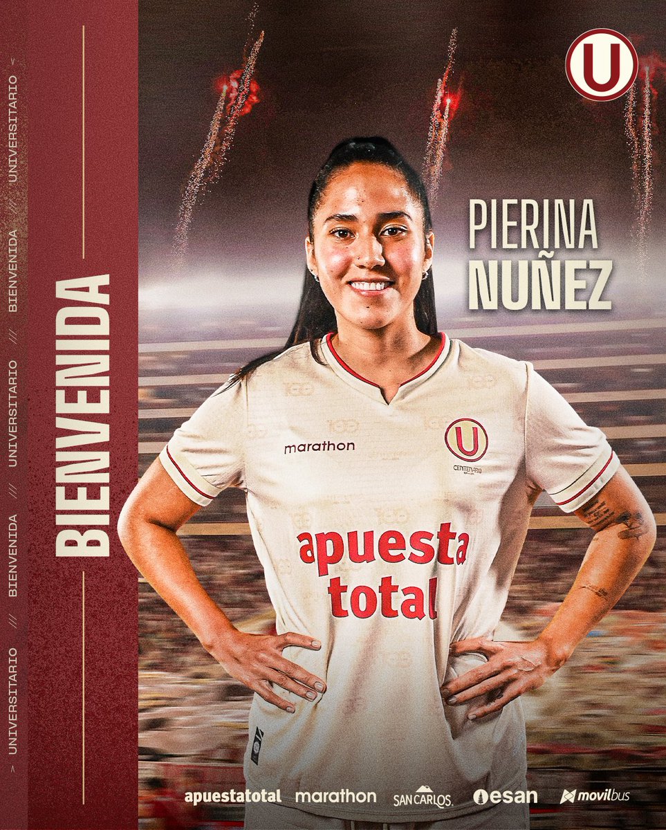 Futfempe's tweet photo. #Ultimo Universitario anuncia la incorporación de Pierina Núñez por todo el 2025. 
Núñez llega procedente del CF El pozo de la segunda división de España. 
#FutbolFemenino #futfem #Peru #Universitario #crema #YdaleU #ligafemenina https://t.co/4bObSj3Nfm
