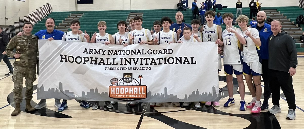 TJ Eck (@tjeck_tv) on Twitter photo Shoutout to <a href="/MEVarsityBB/">Maine-Endwell High School Boys Basketball</a>. The Spartans claimed the championship of their bracket of the Hoophall Invitational this weekend in Springfield, MA.
M-E beat Taconic (MA) for the title today.
The event is put on by <a href="/Hoophall/">Basketball HOF</a>
Photo: Anna Konrad Shoutout to <a href="/MEVarsityBB/">Maine-Endwell High School Boys Basketball</a>. The Spartans claimed the championship of their bracket of the Hoophall Invitational this weekend in Springfield, MA.
M-E beat Taconic (MA) for the title today.
The event is put on by <a href="/Hoophall/">Basketball HOF</a>
Photo: Anna Konrad