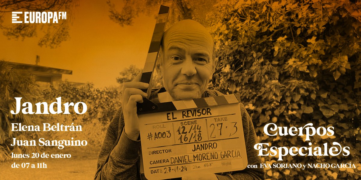 Mañana viene a Cuerpos Especiales para presentarnos su nuevo cortometraje 'Cava', el mago, presentador, cómico y ahora director <a href="/Jandro/">Jandro</a>!

Además, <a href="/elenabeltran__/">Elena</a> nos traerá un top 5 cartas famosas de la historia y <a href="/juanlsanguino/">Juan Sanguino</a> nos hablará de Cameron Díaz🤗