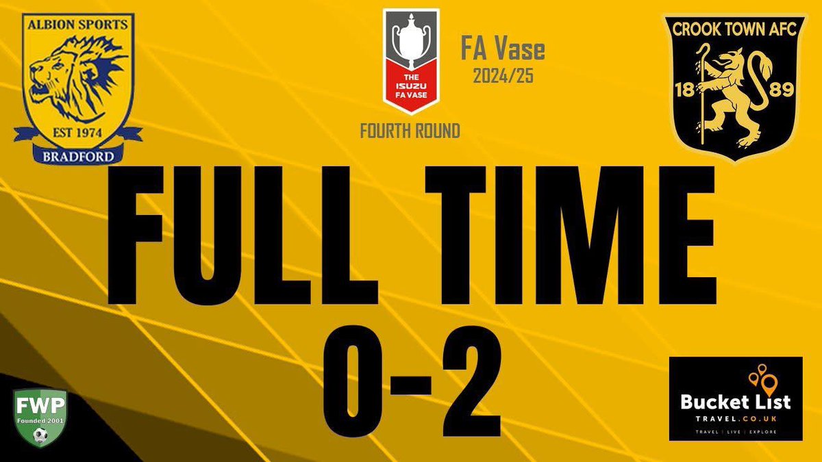 What a performance, what a win, what a team. Last 16 man in FA vase  ❤️ <a href="/crooktown_afc/">Crook Town AFC 🖤💛</a> . Support was mint throughout.