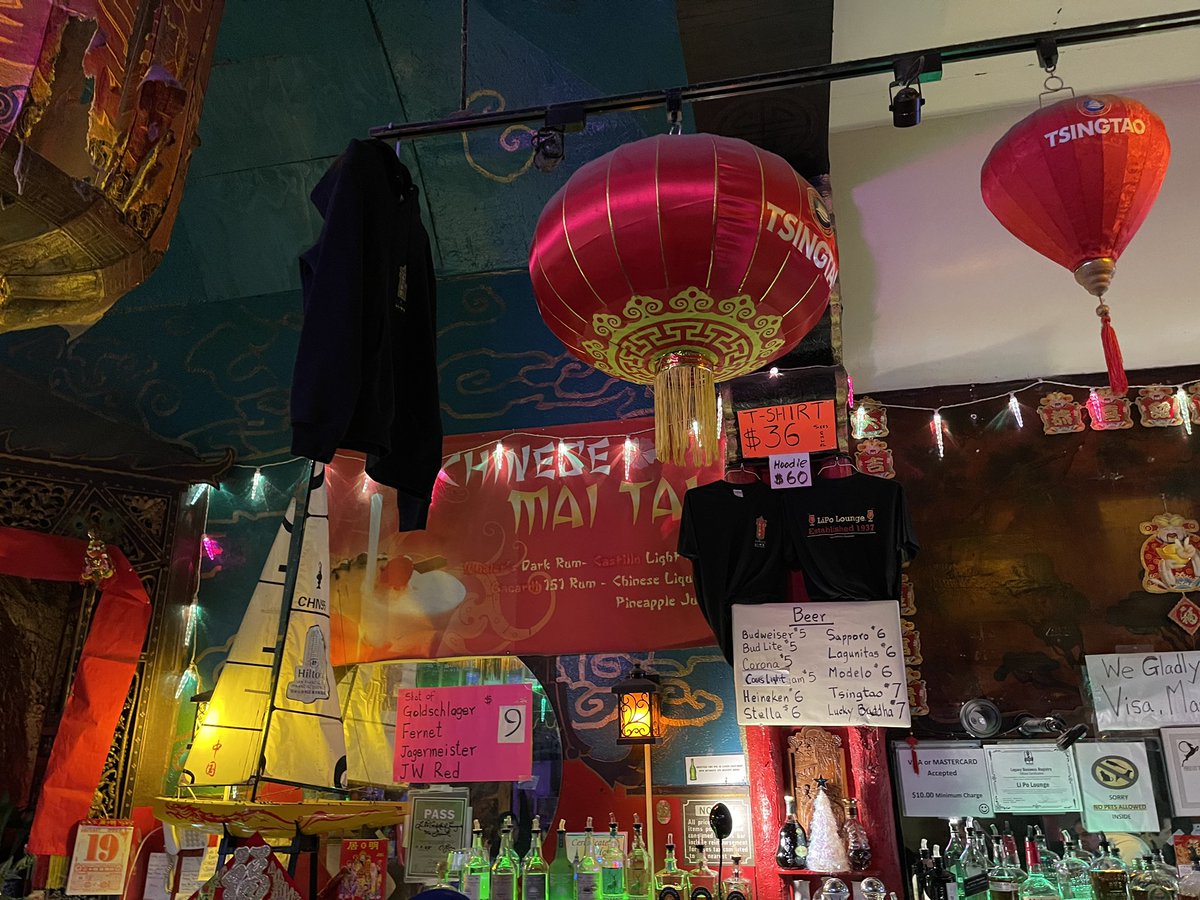 CruiseHog's tweet photo. Been following in the steps of Bourdain last couple days. Here is a Mai Tai at Li Po Lounge. #Chinatown #SanFrancisco #SFBars #MaiTai https://t.co/8WBGKH0eCY