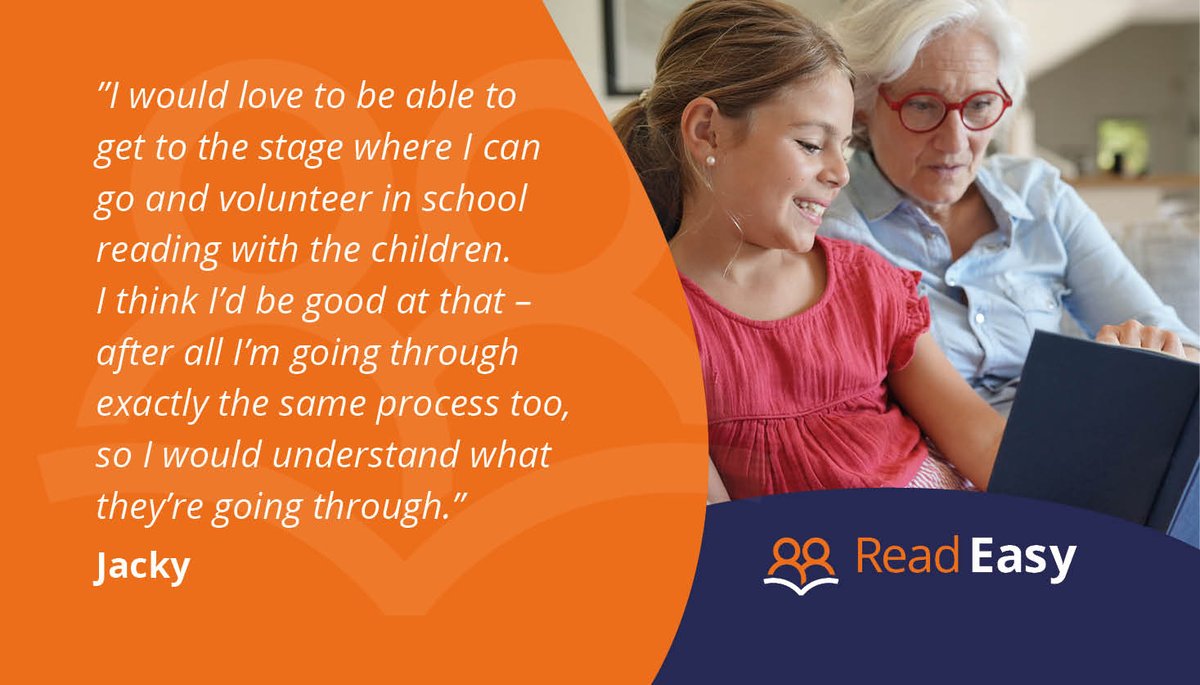 ReadEasyBath's tweet image. 📚Volunteer with us and see how you can help individuals like Jacky gain the reading skills to become another dedicated pillar uplifting our community⭐️

To find out more ➡️ visit the link in our bio.

#adultliteracy #AdultLiteracyForLife #reading #readmorebooks #onetoonetuition