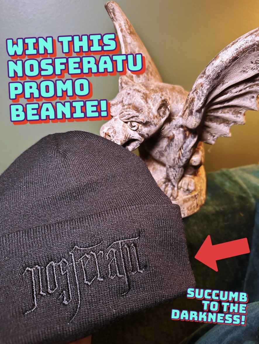 GIVEAWAY! Win this Nosferatu promo beanie🩸 To enter follow me &amp; retweet, I’ll draw a winner in a few days. To triple your chances find my B Sky acct, &amp; @ wuwpod insta, I have 3 to give away 🦇