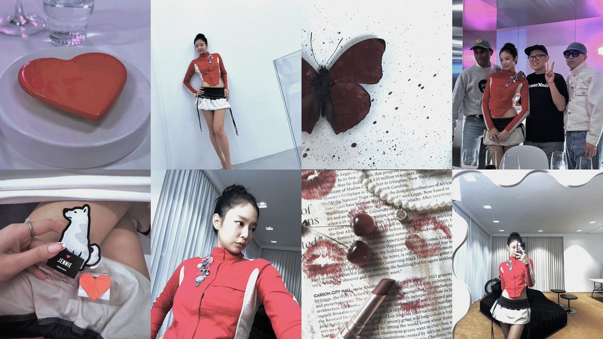 A blend of elegance and artistry red accents, delicate designs, and personal touches come together to create a visual story of style and sophistication. The thoughtful details, from the bold outfit to symbolic accessories, reflect creativity and individuality in every frame.