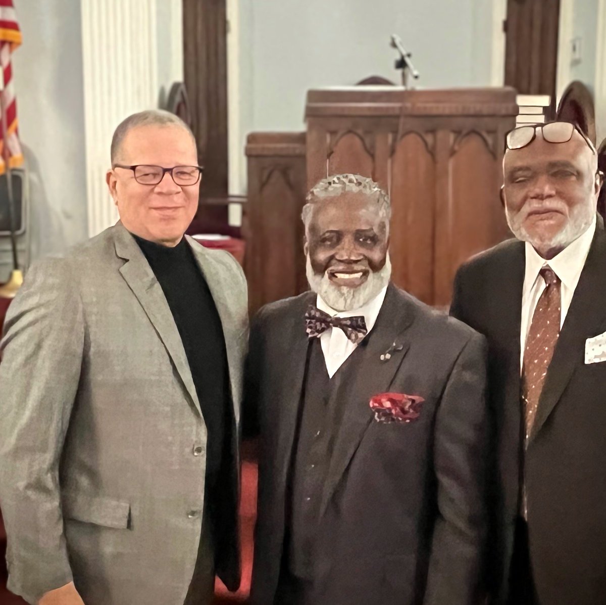Honored to worship service at Dexter Ave Baptist Church where Dr. Martin Luther King, Jr. became pastor in 1954. I am pictured with Pastor, Dr. Allen Sims and Dr. A.Z. Holloway, one of the first Black pediatricians in Alabama. #MLK Holiday