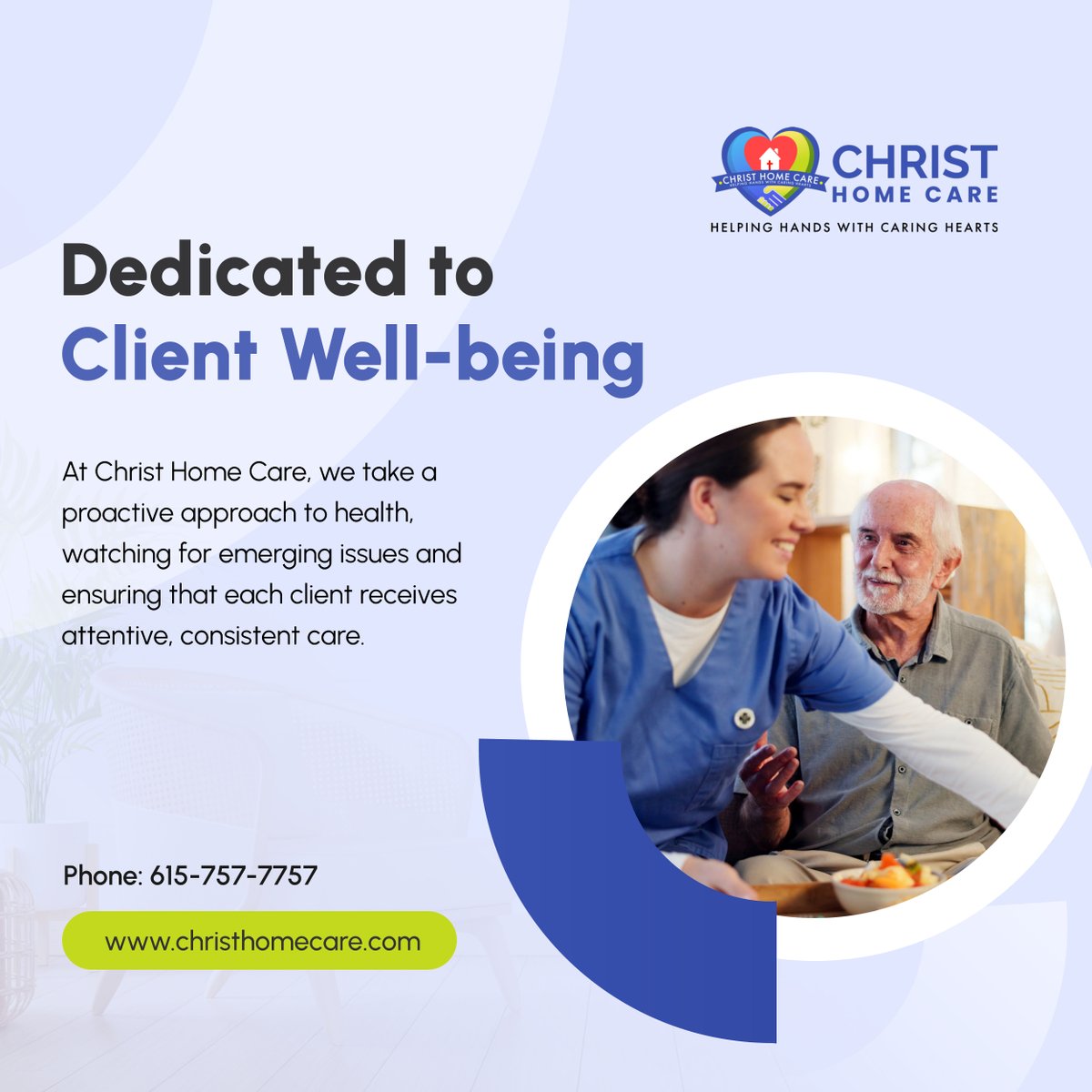 christhomectn's tweet image. Consistent care and attention to detail keep your loved ones comfortable and safe. Contact us to learn how we can make a difference. 

#NashvilleTN #HomeCare #ClientWellbeing