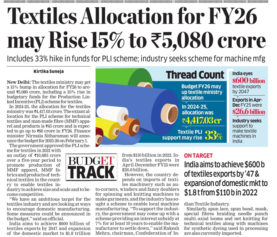 EquityVedh's tweet photo. Textiles Allocation for FY26 may Rise 15% to ₹5,080 crore.
#VTL
#Arvind
#Welspun
#Raymond
#nitinspinner
#himatsingka
#centurytext
#IndoCount
#StocksInFocus https://t.co/MvYtHmLz3a