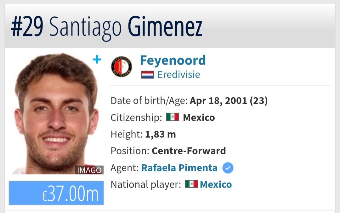Info4_Milanisti's tweet photo. Ada nama baru untuk pos striker. Kata @Seby_Sarno_ Milan bertanya tentang Santiago Gimenez kepada Feyenoord. Jika gak bisa direkrut Januari ini, Milan siap menunggu hingga Juni nanti. Belum ada respon dari Feyenoord #RumorMilan https://t.co/KP09FXPCbZ