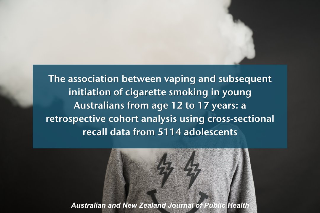 ANZJPH (@anzjph) on Twitter photo Our 3rd most downloaded 2024 ANZJPH article looked at vaping and Aussie teens - finding those who had vaped were five times more likely to then try smoking. Read it open-access here: doi.org/10.1016/j.anzj… <a href="/DaffodilCentre/">The Daffodil Centre</a> <a href="/CancerCouncilOz/">CancerCouncilOz</a> <a href="/Sydney_Uni/">University of Sydney</a>
#PublicHealth Our 3rd most downloaded 2024 ANZJPH article looked at vaping and Aussie teens - finding those who had vaped were five times more likely to then try smoking. Read it open-access here: doi.org/10.1016/j.anzj… <a href="/DaffodilCentre/">The Daffodil Centre</a> <a href="/CancerCouncilOz/">CancerCouncilOz</a> <a href="/Sydney_Uni/">University of Sydney</a>
#PublicHealth