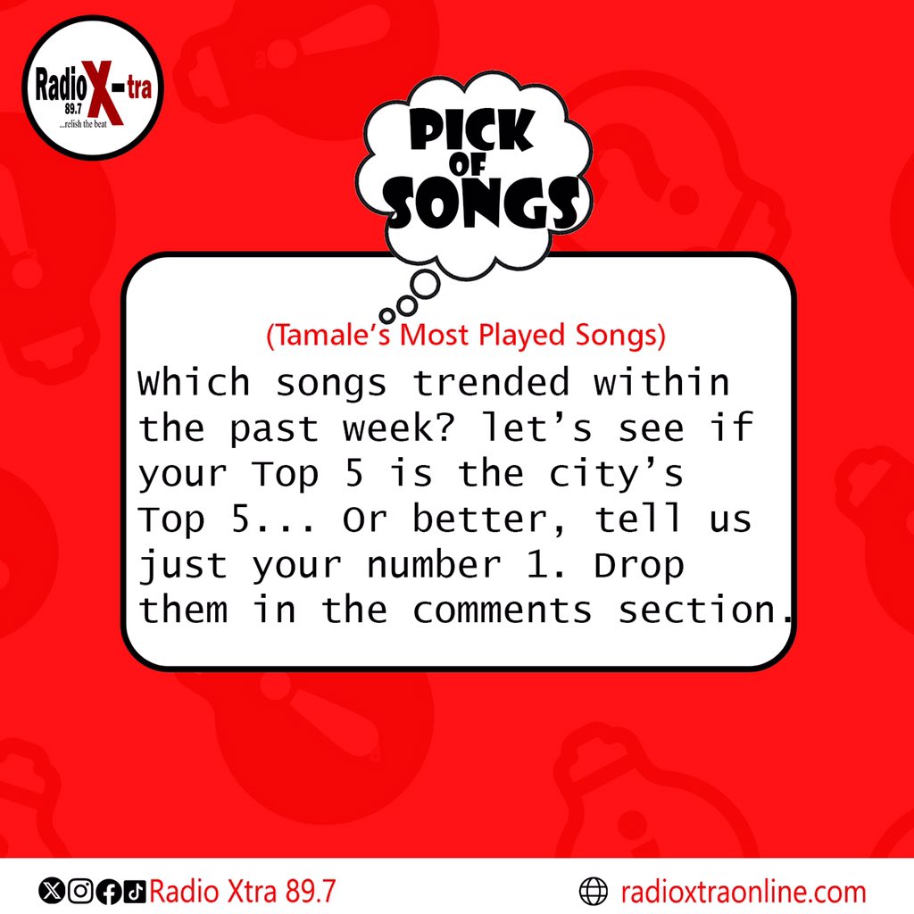 RadioXtra897's tweet photo. We’re kicking off the week and we want to know... what’s your anthem of the week? 🎧🎶

Drop your favorite song in the comments below and we’ll share them LIVE on #MorningXtra tomorrow! 🤩🎧

#UrbanHits 
#Relishthebeat https://t.co/WaDErTIIg1