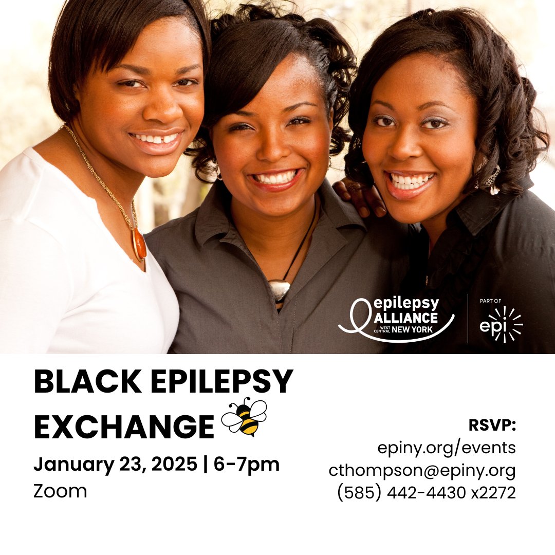 EPI_NY's tweet photo. πDon't forget to put BEE on your calendar this week!
π Our Black Epilepsy Exchange support group is a community of color for epilepsy support!
RSVP: https://t.co/PeHkCvgHl0
#epiny #epilepsysupport #supportgroup #newyearnewyou #communityofcolor https://t.co/nWU1m2k6CR