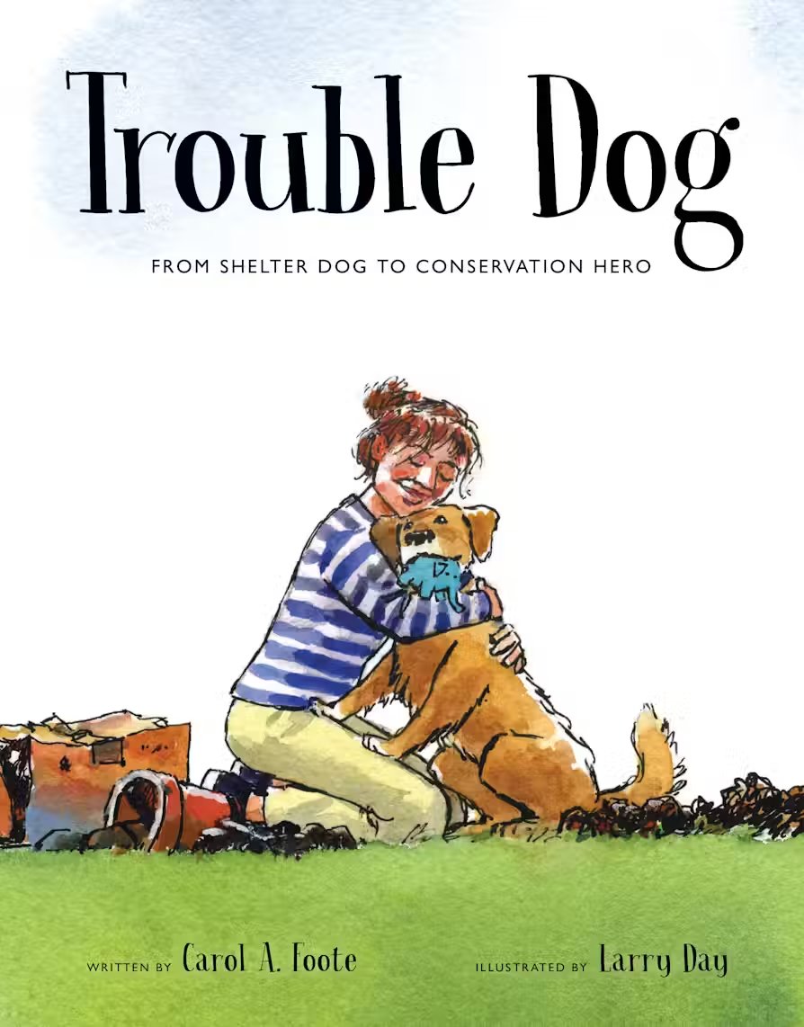 Aloraca's tweet photo. It's National Conservation Dog Day! I'm so happy my upcoming picture book, TROUBLE DOG: FROM SHELTER DOG TO CONSERVATION HERO (Eerdmans May 25), helps share the story of the amazing dogs who use their talented noses to advance conservation. #STEAMTeamBooks #STEM #kidlit #WD4C https://t.co/aWtX1ceyxA
