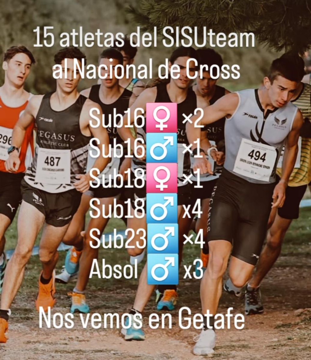 🚀 15 atletas del #SISUteam clasificados para el Campeonato de España de Cross en Getafe 🏆💪.

Trabajo, esfuerzo y pasión nos llevan a la gran cita nacional el 25 y 26 de enero de 2025.

📢 ¡Síguenos para conocer su preparación! #Atletismo #Cross #CampeonatoEspaña