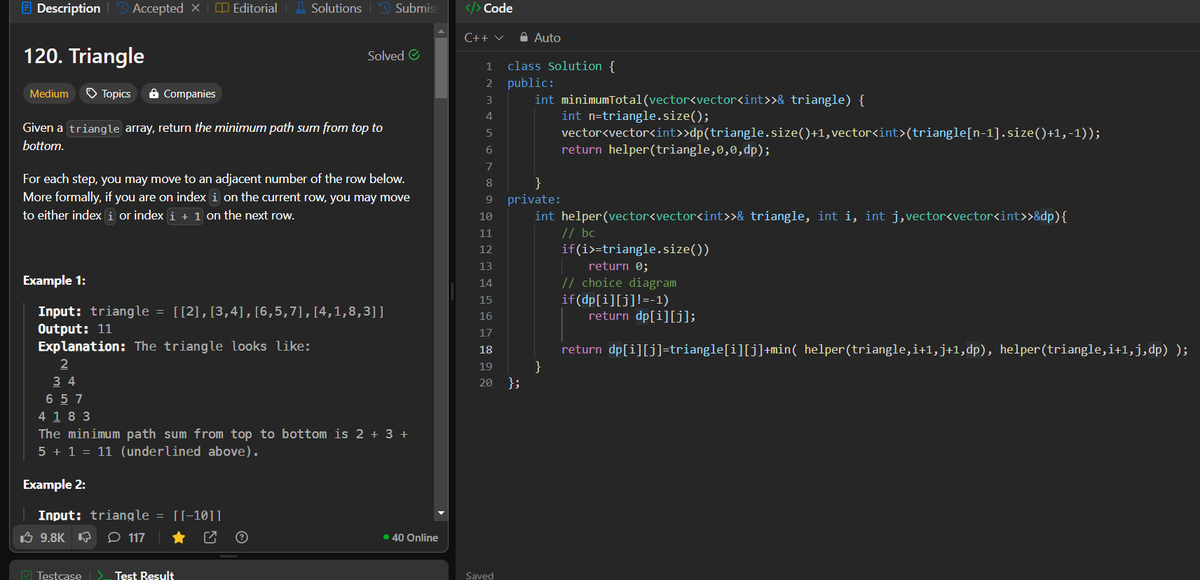 MeDeep_13's tweet photo. For now, this is my favorite DP problem!
#letsconnect #DSA #leetcode #programmingstudent https://t.co/U5CCnCy6MO
