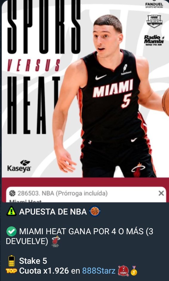 Grupo_LATAM's tweet image. ⭐ TARDE DE NBA ADENTRO ✅

🏀 Victoria del Miami Heat por 128 a 107 sobre los Spurs y apuesta ganada para nosotros 🤑

☀️ Lista la tarde ahora vamos por los partidos de esta noche 😉