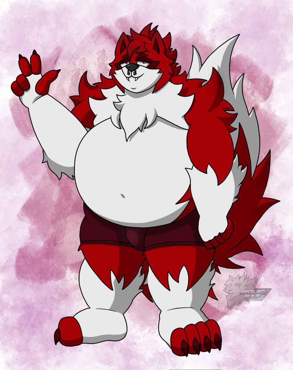 Broiledwulf's tweet photo. Re-upload with a slight tweak because I decided I wanted him to have toe claws after all! 

#fatfur #chubby #chubbywolf #direwolf #fursona #wolffursona #furry #furrywolf #chub #oc #furryoc #wolf #wulf #fatwolf https://t.co/oJQLmJR6fU