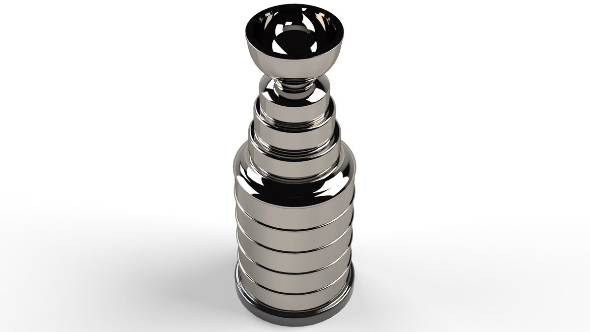 scimediapro's tweet photo. The Stanley Cup is the ultimate prize in the National Hockey League. 

If you win the cup, you get your name engraved on the trophy forever. 

The Stanley Cup is primarily made out of silver and nickel alloy.

The trophy is largely made from sterling silver, which is 92.5% silver and 7.5% other metals, usually copper.

For durability, parts like the bands where names are engraved use a nickel alloy.

Here is a link to my SolidWorks model of the Stanley Cup without the names on it.

Have some fun and 3D print it. 

https://t.co/uTg4w9OB4d