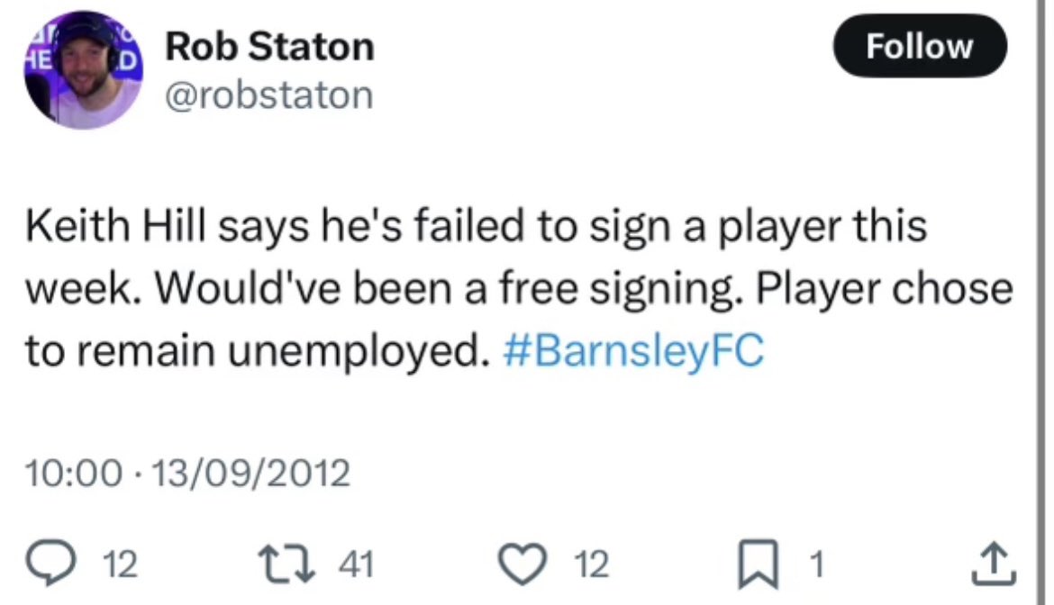 Out of Context Barnsley FC tweet media