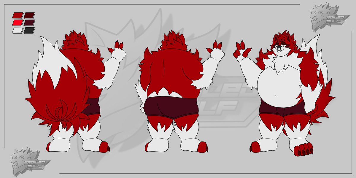Broiledwulf's tweet photo. Finally got round to finishing my reference sheet for my boi Broil so here he is in all his glory,chub and fluff! 🐺

#fatfur #chubby #chubbywolf #direwolf #fursona #wolffursona #furry #furrywolf #chub #oc #furryoc #wolf #fatwolf #reference #referencesheet #fursonareference https://t.co/W5CSlnjwGK
