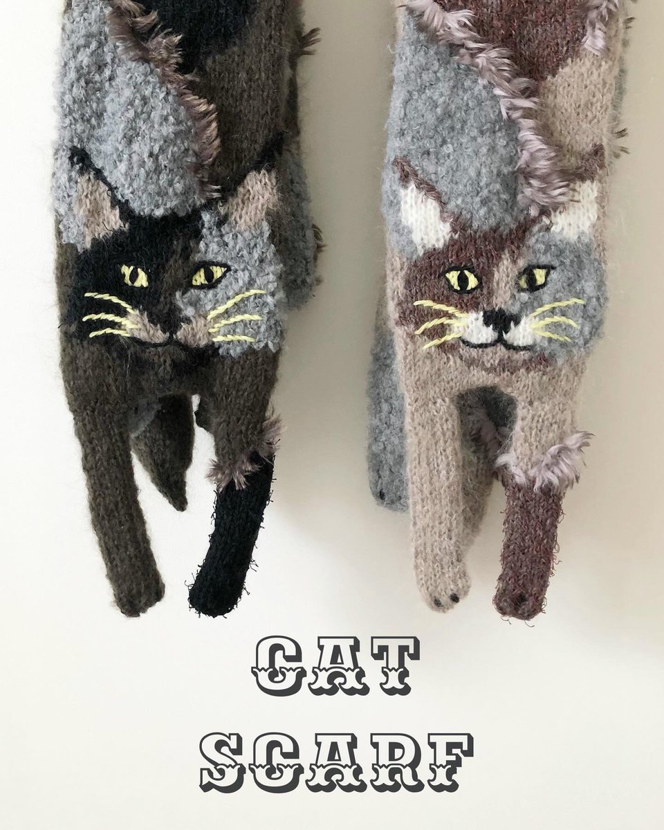 tray でのキット販売は本日19時からです😊 今月から猫マフラーのキット