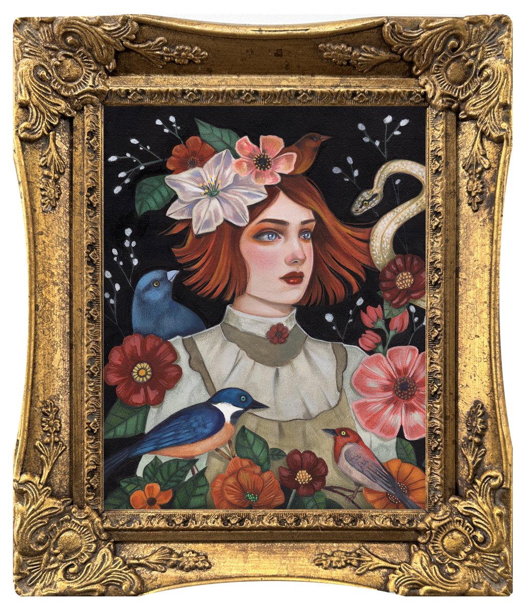 "Serpentina in the Garden 🪴 🐍 of Time” available at <a href="/moderneden/">Modern Eden Gallery</a> for their “Year of the Snake” exhibition. Such an excellent exhibition! ❤️Plus, year of the snake is my year 🎉 <a href="/ModernEden/">Modern Eden Gallery</a> 

Adopt: moderneden.com/collections/ye…