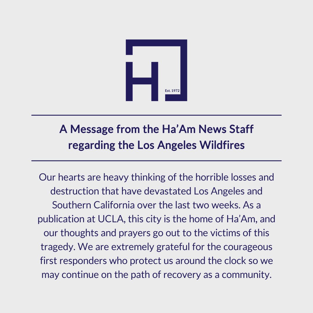 HaamNews's tweet photo. A Message from the Ha'Am News Staff regarding the Los Angeles Wildfires. #LosAngeles #Wildfire https://t.co/mYdHEtseEI