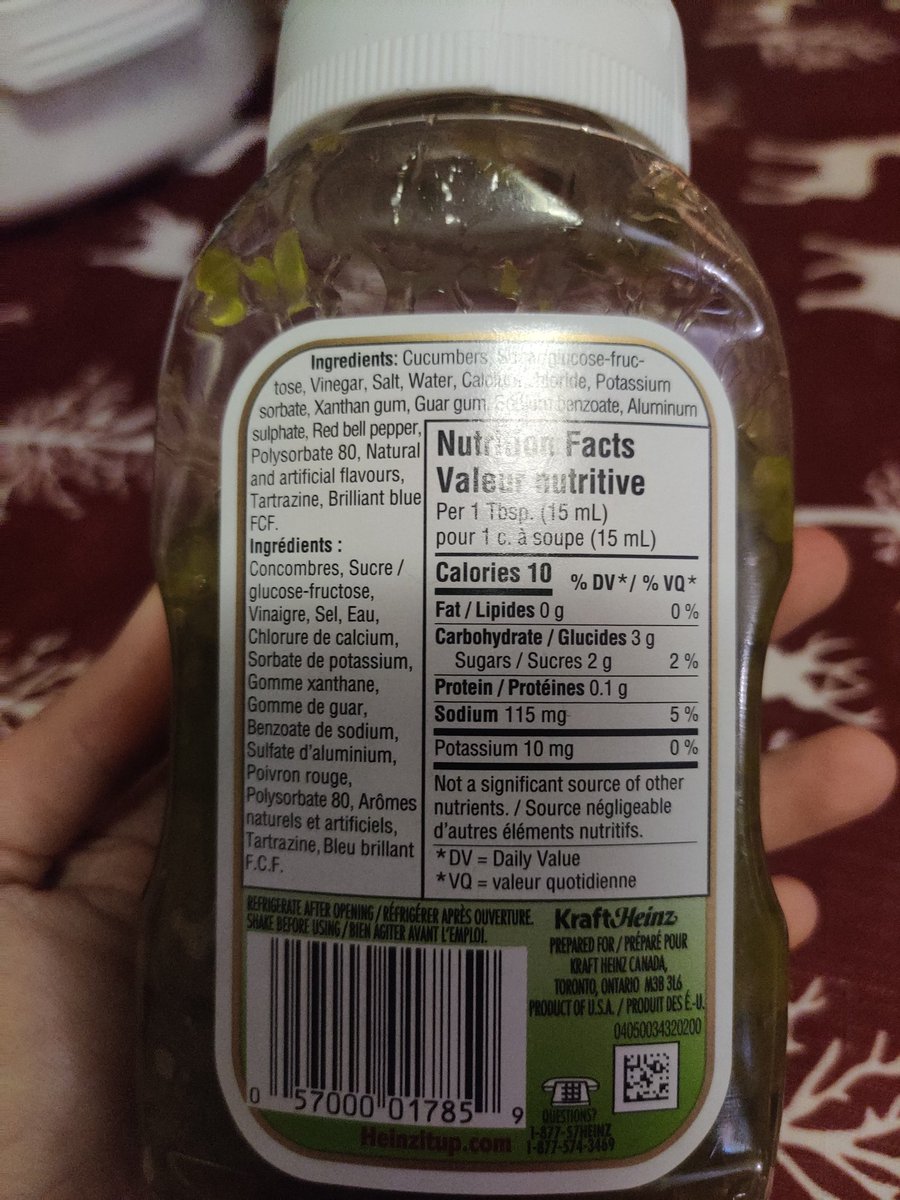 PRackele's tweet photo. Heinz sweet relish has potentially canceadditives like Polysorbate 80 and sodium benzoate but also why do we need brilliant blue in relish?? @HeinzCanada 
stop poisoning us, do better ! #harmful #carcinogens #HealthyFood https://t.co/pctTlZOJVN