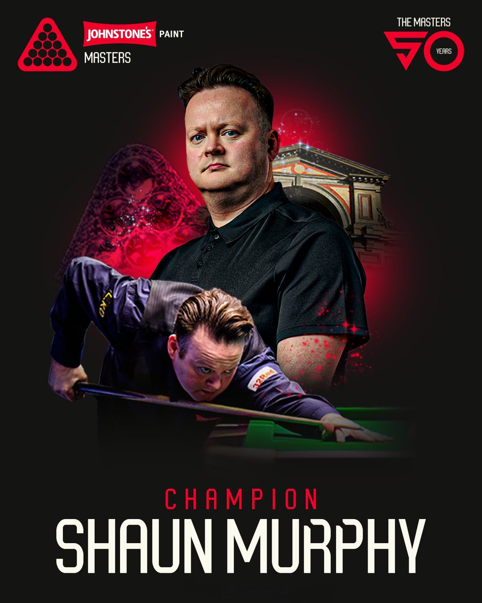 THE MAGICIAN HAS DONE IT AT THE PALACE! 🪄

Shaun Murphy beats Kyren Wilson 10-7 to win his second Masters trophy. It's his first Triple Crown in a decade!

#TheMasters | <a href="/JohnstonesTrade/">Johnstone's Trade</a>
