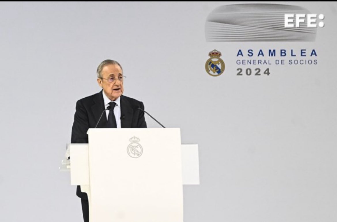 URGENTE I 🇪🇸 ESPAÑA: Florentino Pérez, proclamado presidente del Real Madrid hasta el año 2029.