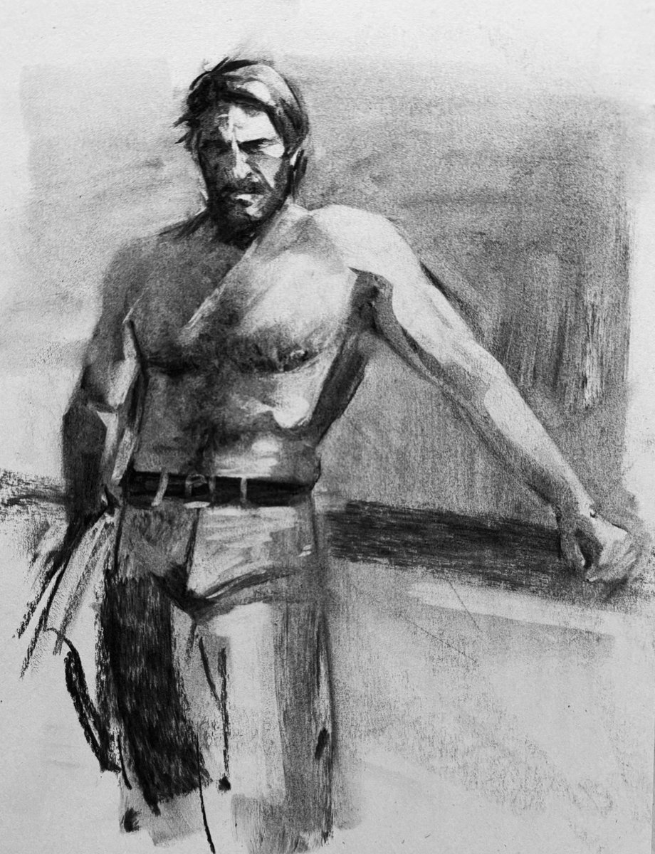 Time for Arthur in charcoal