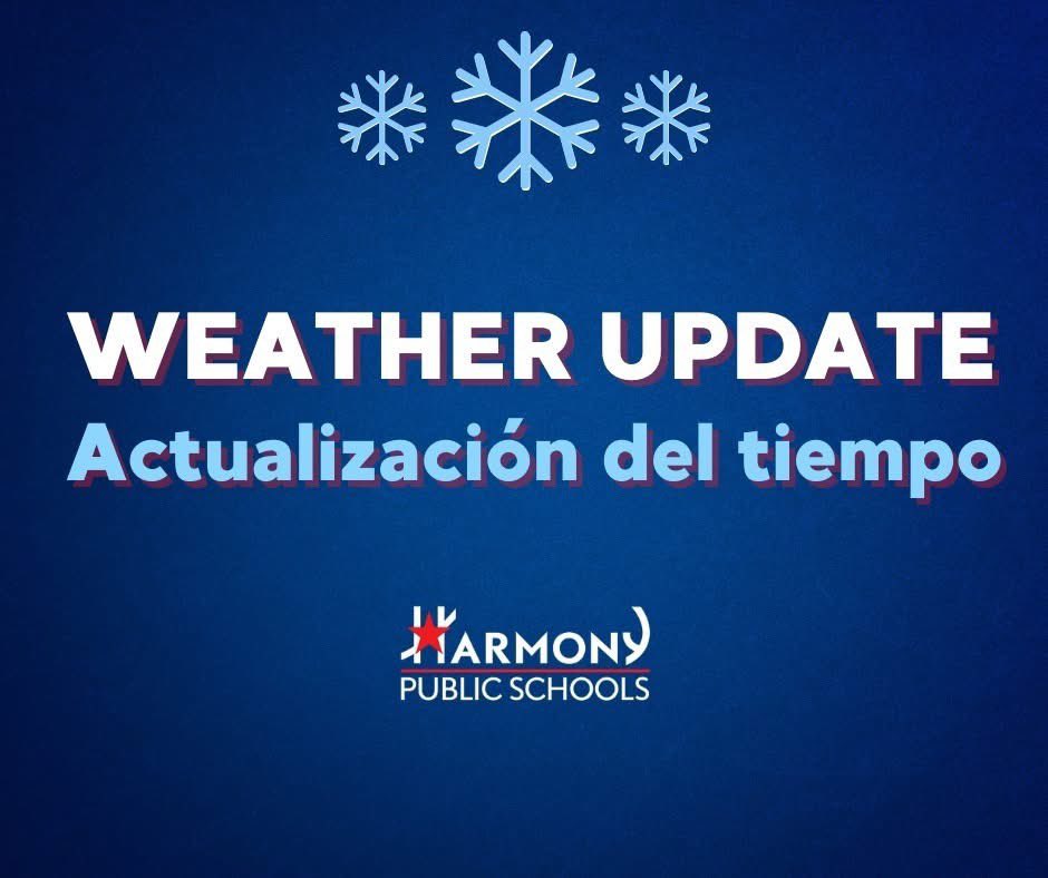 SCHOOL CLOSURE

Due to hazardous conditions, Harmony Science Academy Houston will be CLOSED on Tuesday, Jan 21 and Wednesday, Jan 22. All classes and after-school activities are canceled.

We plan to resume on Thursday, Jan 23, 2025.

Stay safe! 🌨️