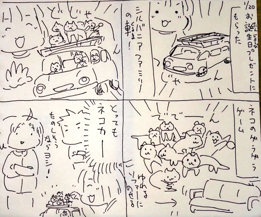 #本日のむすめさん
誕生日プレゼントを満喫するむすめさんでした。
猫いっぱいです! 