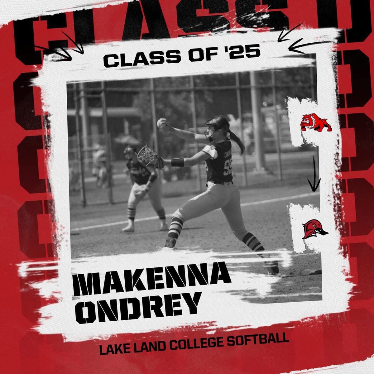 Congratulations to <a href="/MakennaOndrey/">Makenna Ondrey</a> on her decision to continue her academic and athletic career at Lake Land College! Makenna is a fierce competitor on the mound and a great teammate.
We are so proud of you Makenna!! 
Go Lakers!🦆