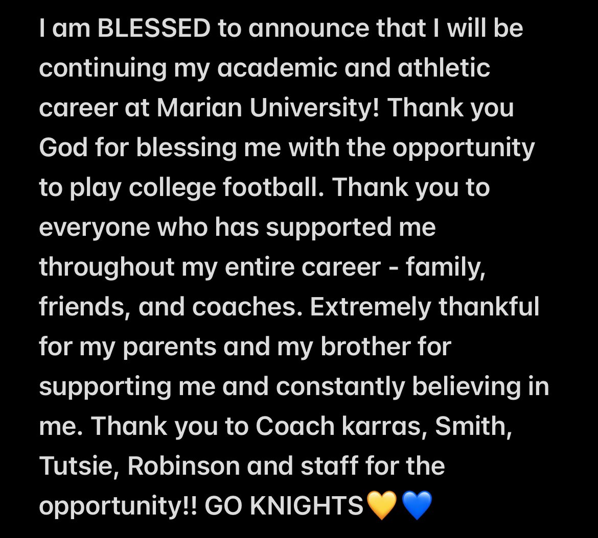 Dereon Sanders 6’4 280 OL 2025 ⭐️⭐️ (@dereonsanders) on Twitter photo COMMITTED‼️‼️. Ready to work !! #AGTG
<a href="/BenDavisFB/">Ben Davis Football</a> ➡️ <a href="/MarianUFootball/">Marian Football</a>
<a href="/CoachKarrasJr/">Ted Karras Jr</a> <a href="/Coach_SmithMU/">Dan Smith</a> COMMITTED‼️‼️. Ready to work !! #AGTG
<a href="/BenDavisFB/">Ben Davis Football</a> ➡️ <a href="/MarianUFootball/">Marian Football</a>
<a href="/CoachKarrasJr/">Ted Karras Jr</a> <a href="/Coach_SmithMU/">Dan Smith</a>