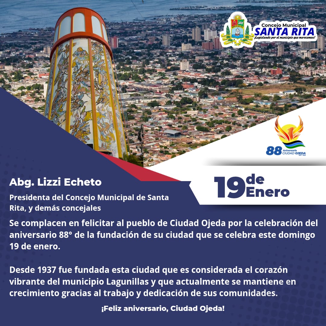Feliz aniversario Ciudad Ojeda
